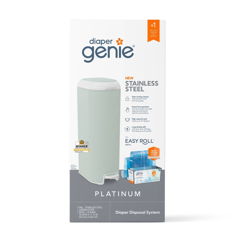 Photos - Baby Hygiene Diaper Genie Platinum Pail - Green