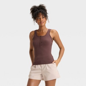 Women's Henley Tank Top - A New Day™ - 1 of 3