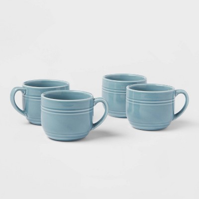 15oz 4pk Stoneware Westfield Mugs Blue - Threshold™