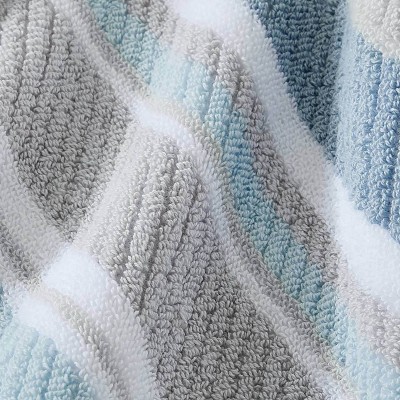 Ocean Bay Stripe Blue Cotton 3-Piece Towel Set