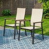 Captiva Designs 9pc Outdoor Dining Set with Rectangle Table and Beige Aluminium Textilene Chairs - 2 of 4