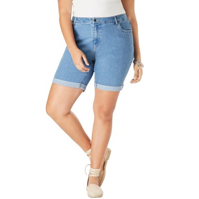 Roaman's Women's Plus Size Invisible Stretch Iconic Cuffed Short