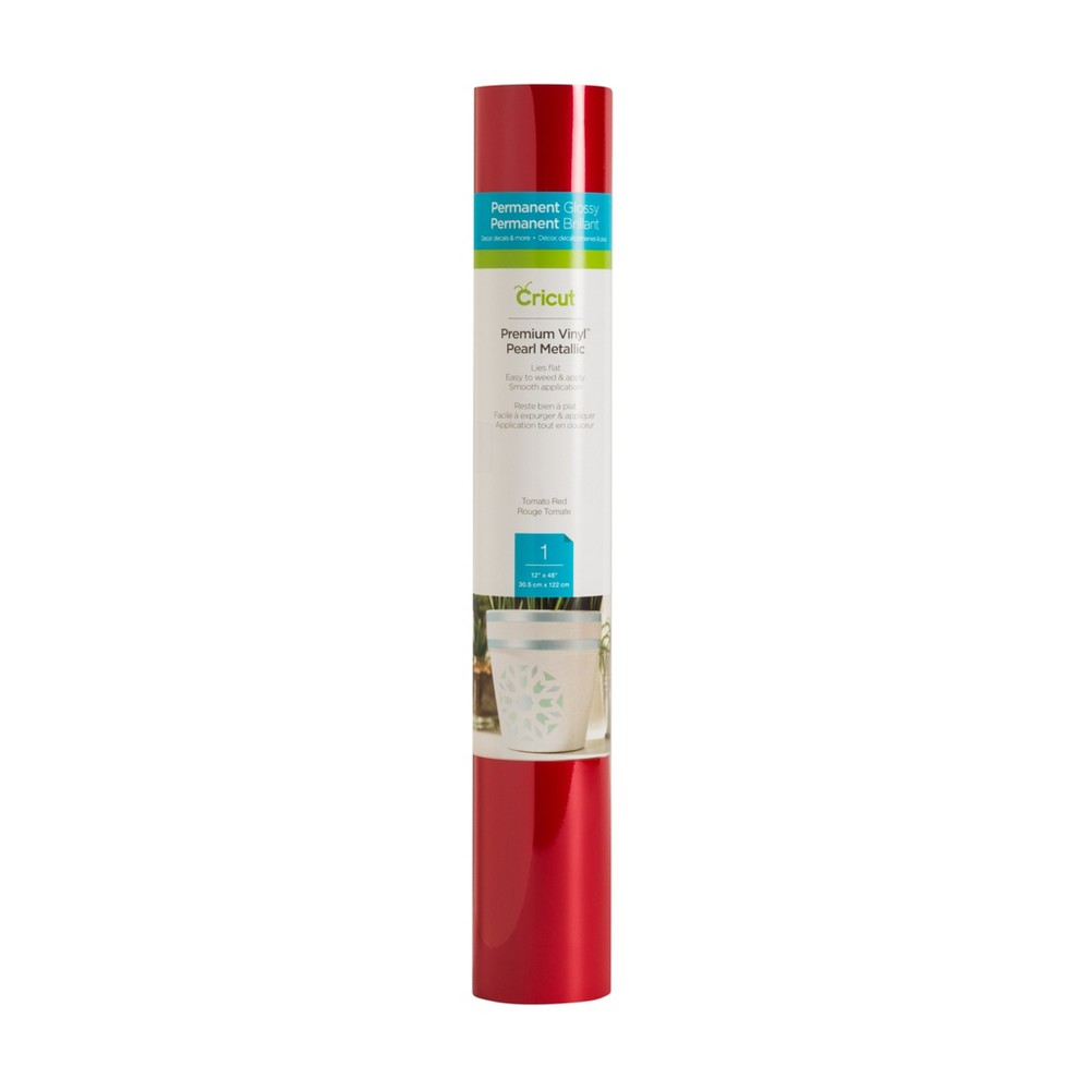 Cricut Premium Vinyl Pearl Metallic 12x48 - Permanent Tomato Red: Adhesive Craft Material for All Cricut Machines