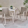 NicBex Set of 2 Outdoor Dining Chair,Modern Patio Dining Chairs with Rope Seat,26.5 inch Aluminum Chairs Suitable for Patio,Garden,Taupe - 2 of 4