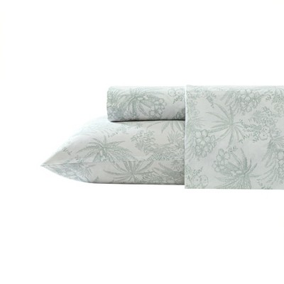 Tommy Bahama Pen And Ink Palm Green Queen Sheet Set : Target