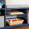 Martha Stewart Kids' Jr. Reading Nook: Kids' Wooden Bedroom Bookshelf, Book Bench and Toy Storage Organizer with Bins - 4 of 4