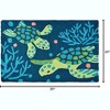 Jellybean Deep Blue Sea Turtles Rug – Ocean-Inspired Indoor & Outdoor Doormat, Durable & Machine Washable, 20" x 30" - 3 of 4