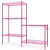 SEVOBAL Utility Storage Shelves 5-Layer Display Rack with Adjustable Layer Spacing, Plug-In Deformable Structure, Pink, 21.3"*11.4"*59.1" - 4 of 4