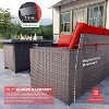 ALAULM Outdoor Patio Furniture Set Outdoor Sectional Rattan Sofa Set Brown Manual Wicker Patio Conversation Set with Cushions - 4 of 4