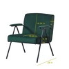 Infurnic Accent Chairs, Cozy Arm Chair with Soft Cushion and Solid Legs for Living Room, Bedroom, Reading, Reception, Green, 26.6"*28"*30.71" - 3 of 4