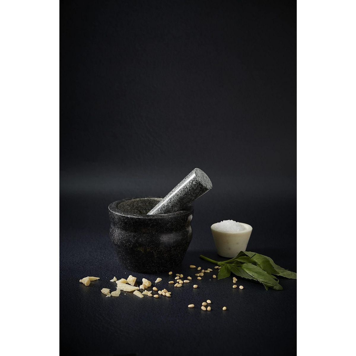 Cole & Mason 5.5-inch Granite Mortar & Pestle - Unpolished Stone Mortar & Pestle for Kitchen - Small Grinding Bowl for Herbs and Spices - Black, 8 - thumbnail 2