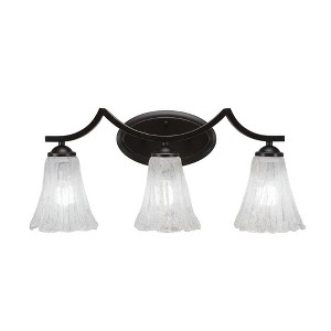 Toltec Lighting Zilo 3 - Light Vanity in  Dark Granite with 5.5" Fluted Italian Ice Shade - 1 of 1