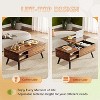 Vynxaria Wood Lift Top Coffee Table with Hidden Compartment & Adjustable Storage Shelf - 4 of 4