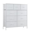 SEVOBAL Utility Storage Cabinets 9 Dressers Fabric Storage Tower, Wooden Top for Kid Room, Closet, Entryway, Nursery, White, 39.3"*11.8"*39.9" - 2 of 4