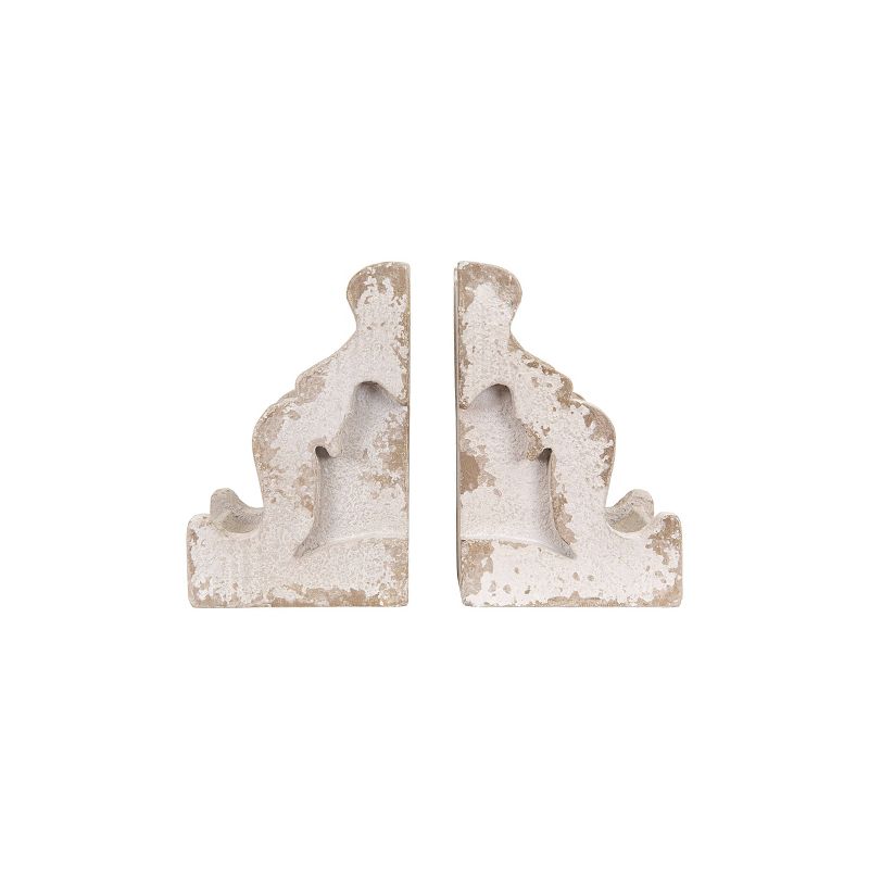Set of 2 Corbel Shaped Bookends White - Storied Home, 1 of 12