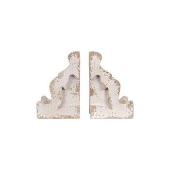 Set of 2 Corbel Shaped Bookends White - Storied Home