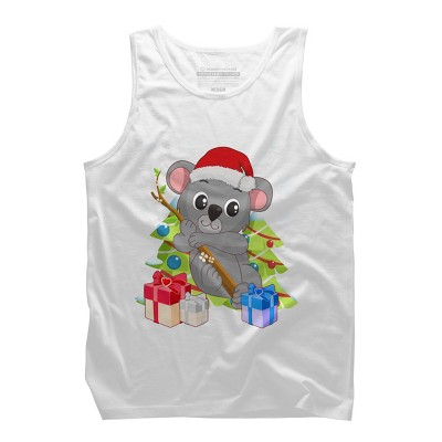 Men's Design By Humans Santa Climbing Koala Bear Christmas T-Shirt By thebeardstudio Tank Top