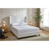 Queen Size 54" High Headboard Platform Bed Harper Upholstered Bed Frame Cream White Chenille, King Platform Bed, Elegant Simplicity-- Frevyn - 4 of 4
