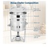 Coucheta 7QT Soup Chafer Station - Stainless Steel with Marmite Water Pan, Complete Setup for Catering, Buffets & Events - 4 of 4