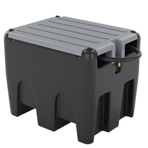 128 Gallon Portable Fuel Tank with 12V Self-Priming Pump,10GPM High Flow Rate, 13.1ft Hose & Auto Shut-Off Nozzle – Heavy Duty Gasoline Transfer Tank - 1 of 4