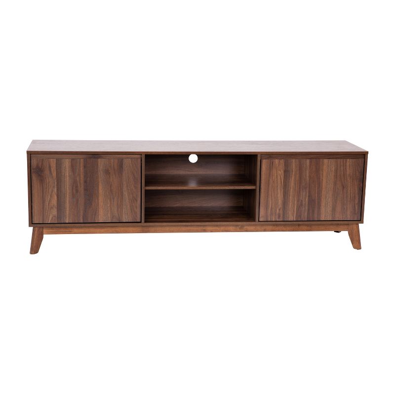 Flash Furniture Hatfield Mid-Century Modern TV Stand for up to 64 inch TV's - 60 Inch Media Center with Adjustable Center Shelf and Dual Soft Close Doors, 1 of 12