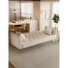 71 inch convertible love seat sofa, American retro beige velvet, suitable for small living room, bedroom - 3 of 4