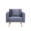 Easton 32.5" Dark Gray Linen Fabric Chair with USB Charging Ports Pockets & Pillows - 3 of 4