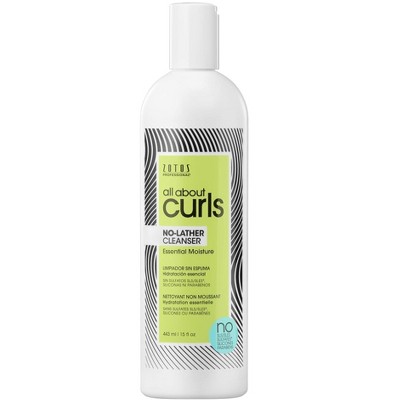 ALL ABOUT CURLS No-Lather Cleanser Shampoo For Curly Hair Essential Moisture Gentle Cleansing Suds-Vegan, Cruelty Free Sulfate & Paraben Free, 15 oz