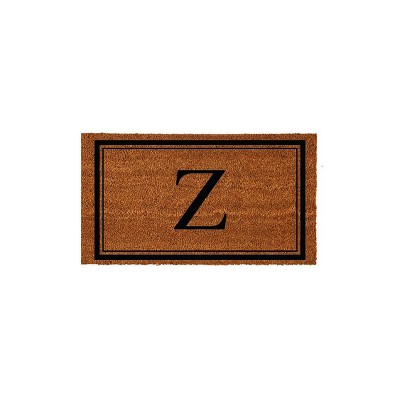 Evergreen Monogram Indoor Outdoor 100% Natural Coir Doormat 28" x 16" |  Letter  "Z"