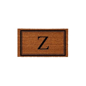 Evergreen Monogram Indoor Outdoor 100% Natural Coir Doormat 28" x 16" |  Letter  "Z" - 1 of 4