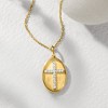 Ross-Simons 0.15 ct. t.w. Diamond Cross Oval Pendant Necklace in 18kt Gold Over Sterling - 3 of 4