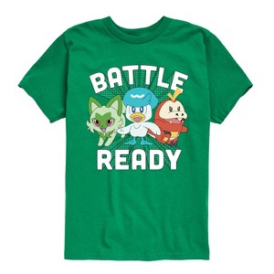 Boys' - Pokémon - Sprigatito Fuecoco Quaxly Battle Ready Paldea Starters Short Sleeve Graphic T-Shirt - 1 of 4