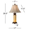 Barnes and Ivy Traditional Table Lamp with Nightlight 28.5" Tall Bronze Onyx Column Off White Bell Shade for Living Room Family Bedroom - 4 of 4