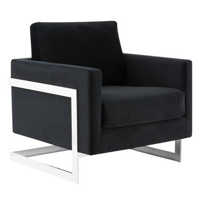 Lincoln Velvet Accent Chair with Chrome Steel Frame