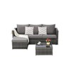 Minimalist 2-Pc Outdoor Sofa: L-Shaped Wicker Sectional + Ottoman Table – Space-Saving Design - 3 of 4