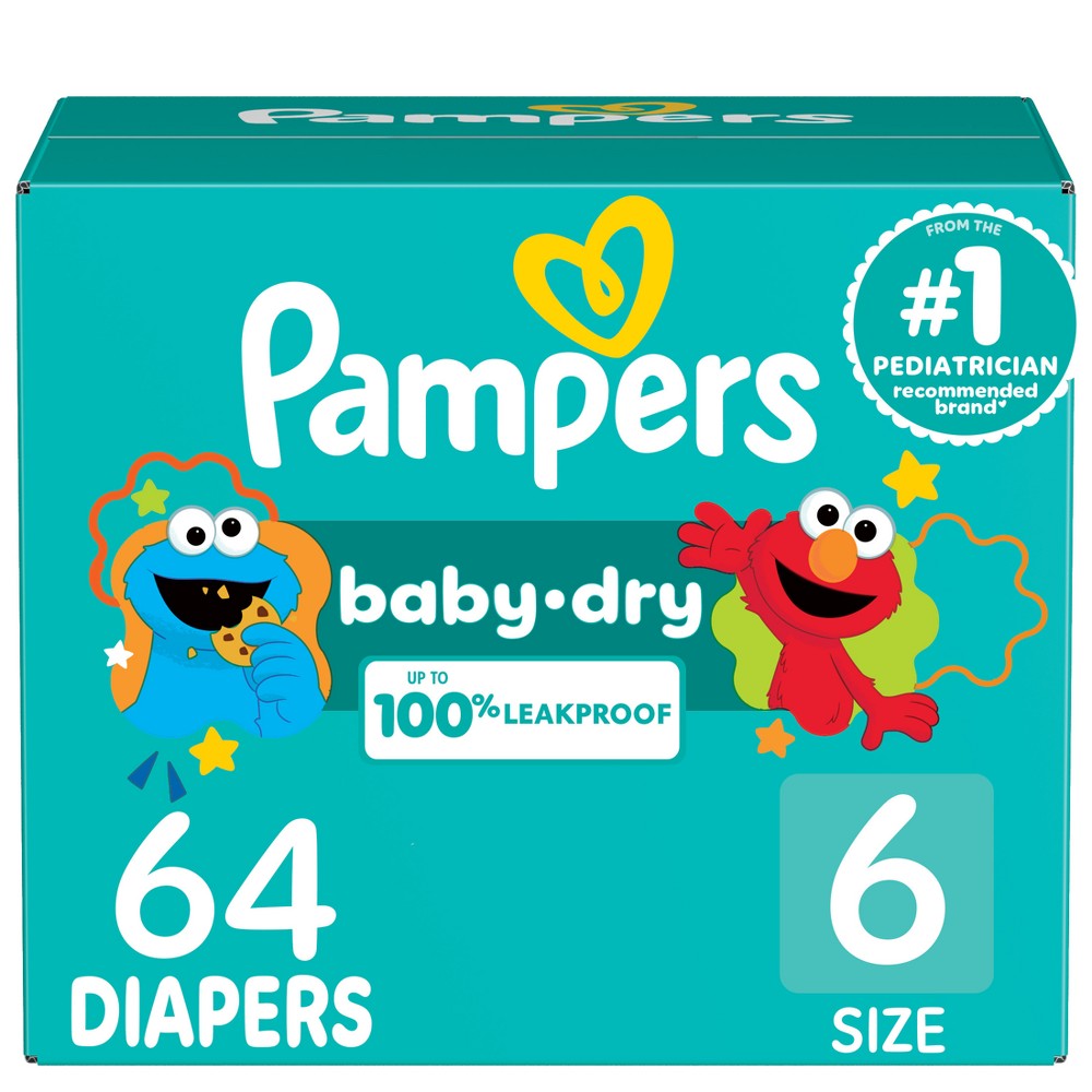 Photos - Nappies Pampers Baby Dry Diapers Super Pack - Size 6 - 64ct 