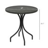 VisioGear Patio End Tables, 2-Tier End Table, Outdoor Caffe Table for Balcony, Terrace, Black, 26"*26"*28.1" - 3 of 4