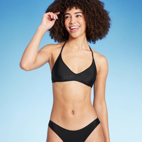 Black Mix & Match Fabric Scoop Bikini Top