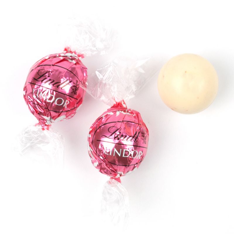 36 Pcs Pink Candy Strawberries & Cream Lindor Chocolate Truffles by Lindt (1 lb), 2 of 3