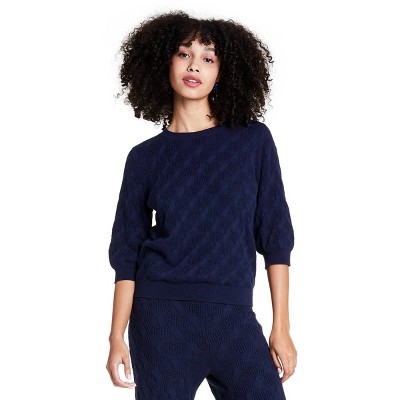 Women's Elbow Sleeve Crewneck Pullover Sweater - Rachel Comey x Target Navy XXS