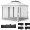 11x11Ft Outdoor Adjustable Height Gazebo, Pop Up Canopy Tent with Double Roofs, Patio Shelter with Mosquito Netting for Backyard, Garden, Lawn, Deck - 4 of 4