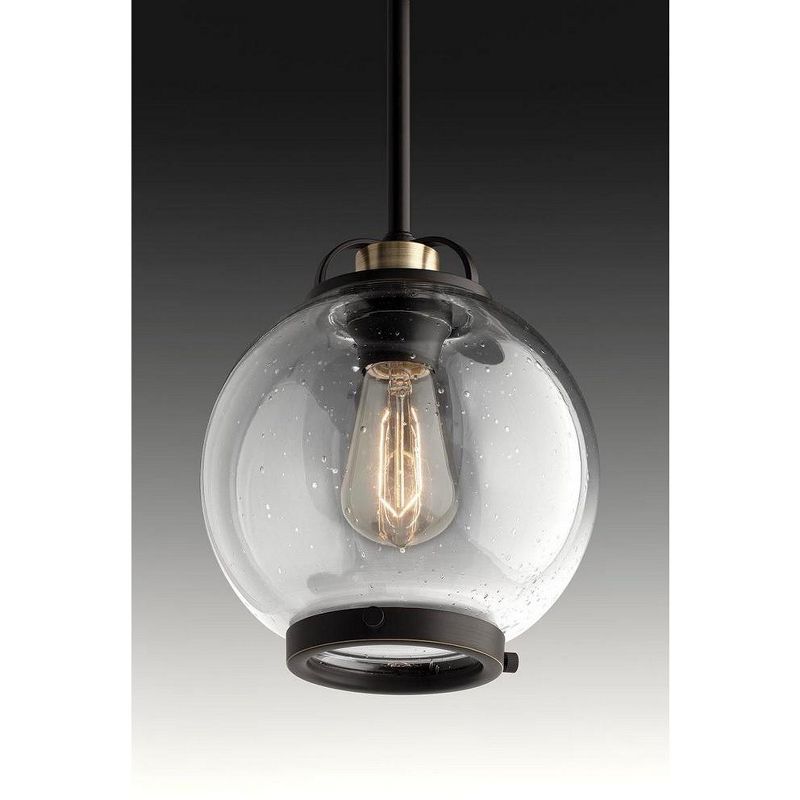 Progress Lighting Chronicle 1-Light Mini-Pendant, Antique Bronze, Clear Seeded Glass, Steel, Dry Rated, 4 of 6