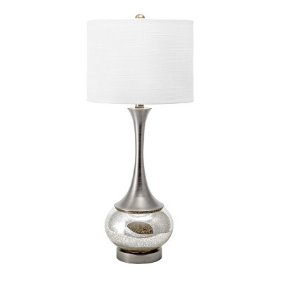 nuLOOM Havana 29" Glass Table Lamp Lighting - Chrome 28.5" H x 13" W x 13" D