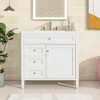 Wooakway 36"L Blue Modern Bathroom Vanity with Top Sink 2 Drawers Tip Out Storage - 3 of 4