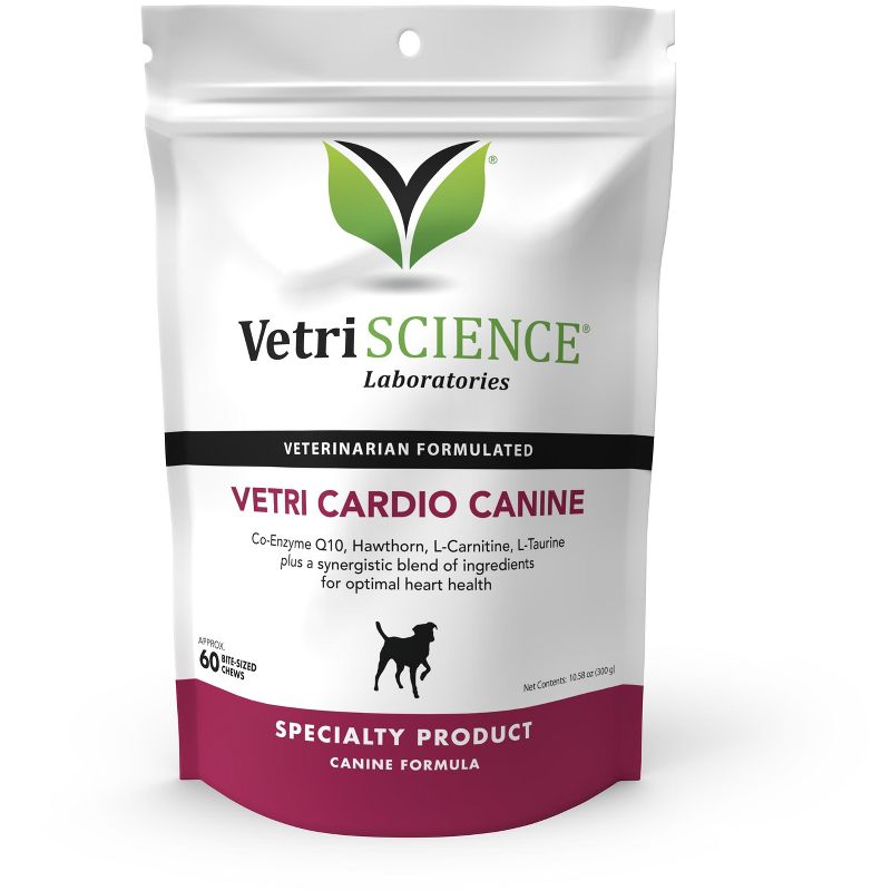 VetriScience Vetri-Cardio Canine Cardiovascular Health Support, Chicken Liver Flavor, Bite-Sized Dog Chews, 60 ct, 1 of 4