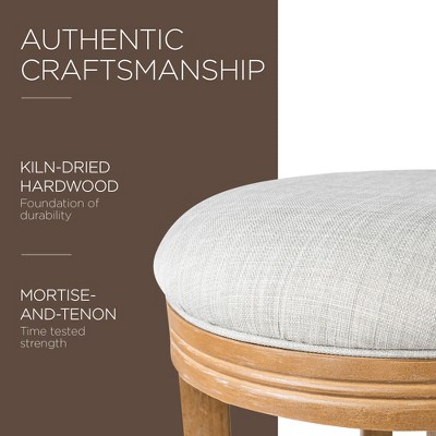 Eva Weathered Oak Round Backless Swivel Counter Stool