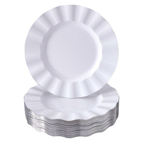 Silver Spoons Elegant Disposable Plastic Plates For Party, Heavy Duty  Disposable Salad Plates (8.75), (20 Pc) - Veil : Target