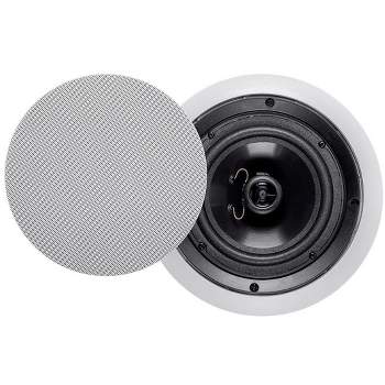 Monoprice 2-Way Polypropylene Ceiling Speakers - 6.5 Inch (Pair) With Paintable Grille - Aria Series