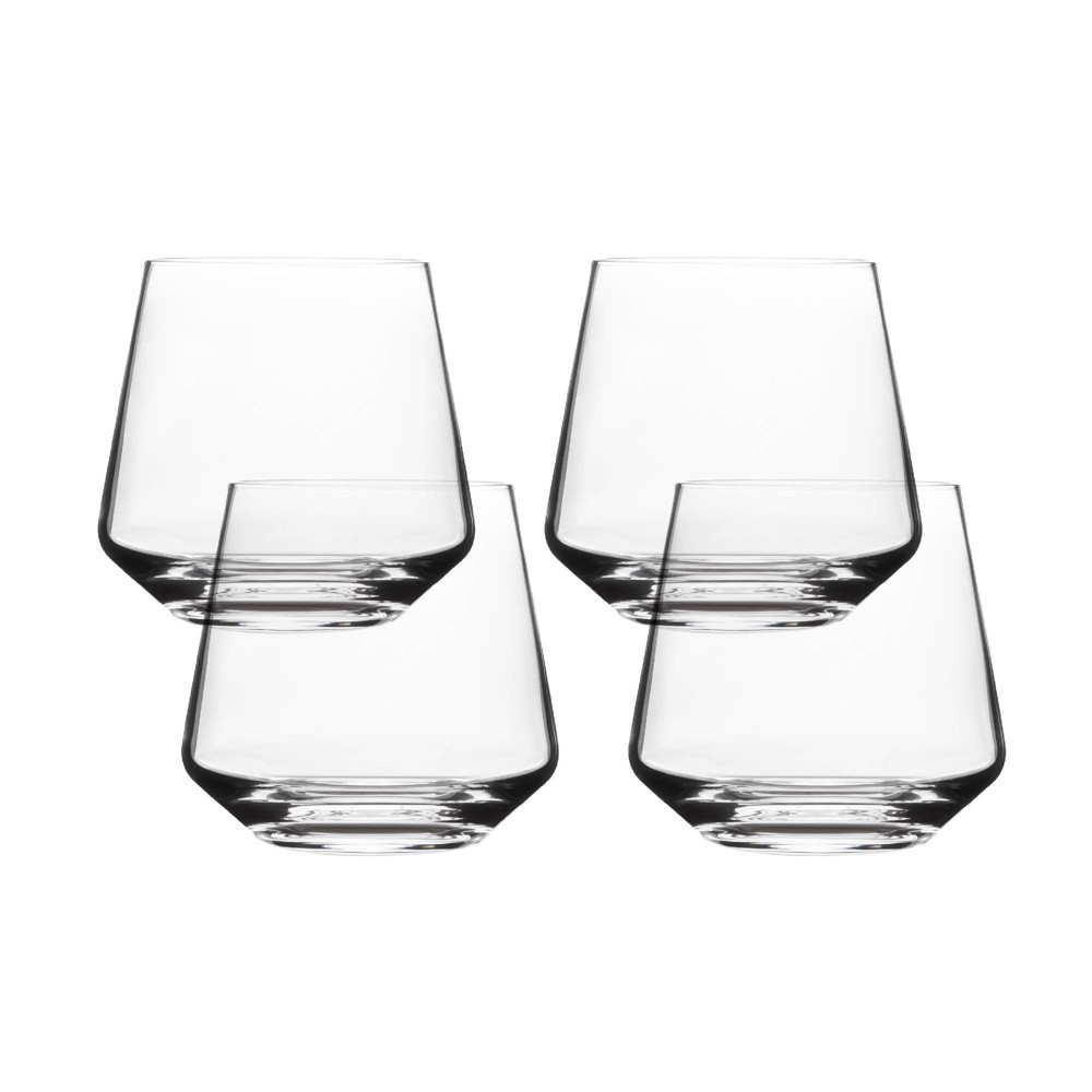 Photos - Glass over&back Set of 4 13oz Clear Modern Contemporary Stemless Mouth-Blown Glassware Clear: Dishwasher-Safe, BPA-Free, Lead-Free