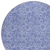 Denim Blue And Navy Blue Floral Washable Indoor Outdoor Area Rug - 4 of 4